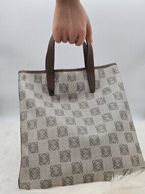 Loewe Anagram Hand Bag in gray PVC leather